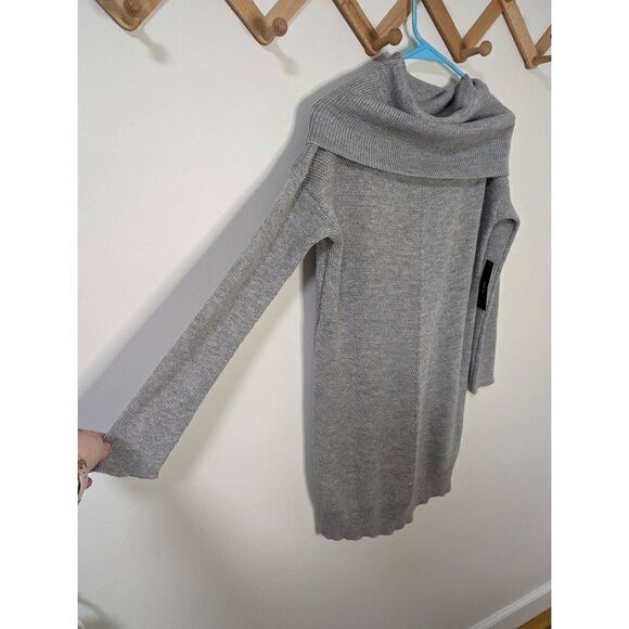 Lulus Tea Reader Light Grey Sweater Dress - Size M - Picture 2 of 7
